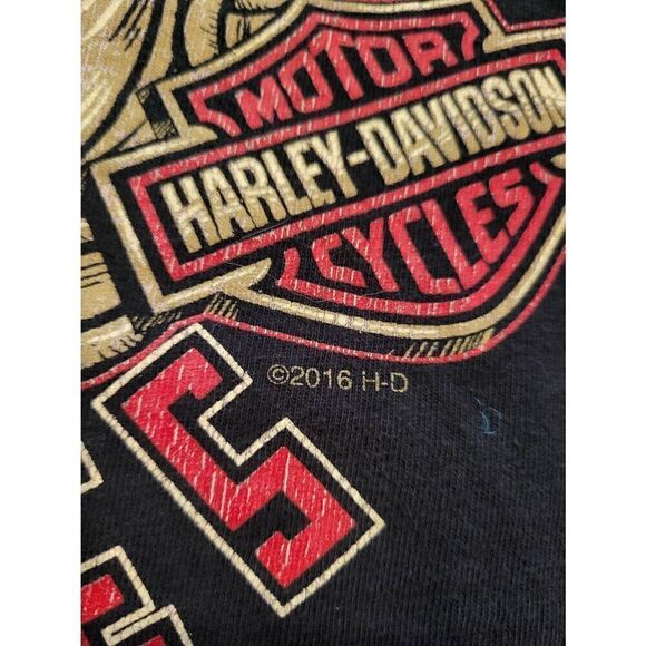 Harley Davidson Graphic T Shirt Bulldog Daytona Beach Florida Black Men's Medium - Picture 2 of 4